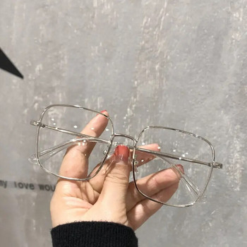 Очила с блестяща рамка Анти-синя светлина Метална рамка Защита на очите Сини очила Прозрачни очила Компютърни очила Фалшиви очила