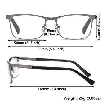 Модни бизнес очила за четене за мъже, жени, класически метални рамки, очила за четене, мъжки оптични очила за пресбиопия +1,0~+4,0