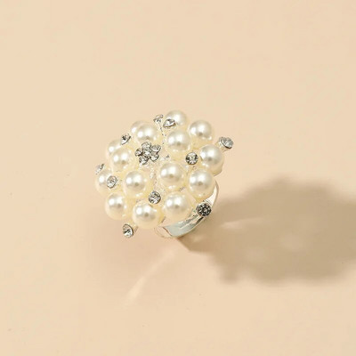 Eiropā un Amerikā populārās rotaslietas, populāras modes rādītājpirksta gredzena atvēršanas regulējams pērļu gredzens