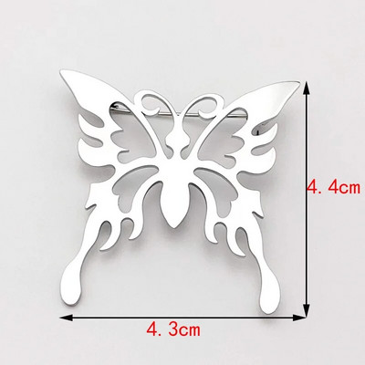 Pārspīlēta izgriezuma zirnekļa tauriņš sakta ar nerūsējošā tērauda pārklājumu, gravētas ģeometriskas piespraudes Vīriešu sieviešu apģērbu apkakles aksesuāri