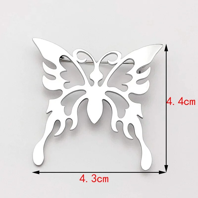 Pārspīlēta izgriezuma zirnekļa tauriņš sakta ar nerūsējošā tērauda pārklājumu, gravētas ģeometriskas piespraudes Vīriešu sieviešu apģērbu apkakles aksesuāri