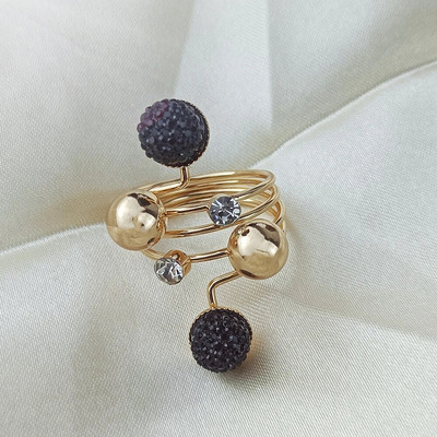 Modes lielizmēra vairāku mākslīgo pērļu gredzens, neregulāri savīti ģeometriski atvērti pirkstu gredzeni sievietēm, meitenēm kāzu ballīšu rotaslietas