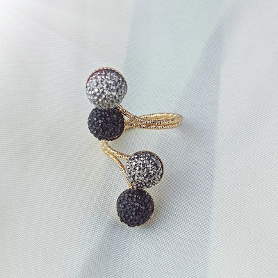 Modes lielizmēra vairāku mākslīgo pērļu gredzens, neregulāri savīti ģeometriski atvērti pirkstu gredzeni sievietēm, meitenēm kāzu ballīšu rotaslietas