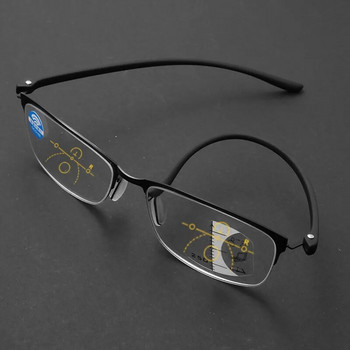 Πολυεστιακά γυαλιά ανάγνωσης IENJOY Half Frame για άντρες TR Progressive Bifocal Glasses Blue Light Presbyopic Eyewear 1.0 2.0 3.0