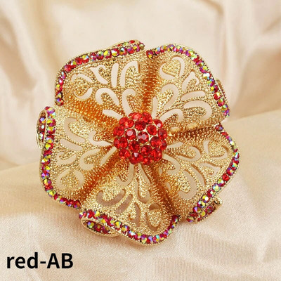 Vintage κοίλα λουλούδια δαχτυλίδια για γυναίκες Απλά πολύχρωμα ρυθμιζόμενα κρύσταλλα που ανοίγουν δαχτυλίδι για πάρτι μόδας κοσμήματα