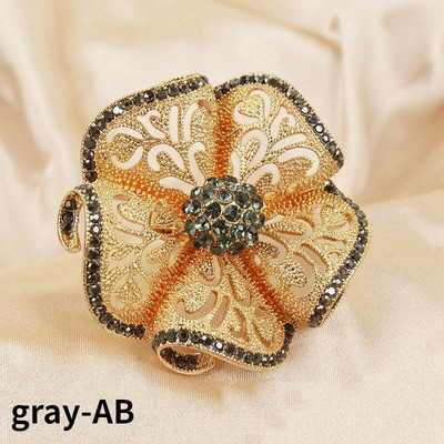 Vintage κοίλα λουλούδια δαχτυλίδια για γυναίκες Απλά πολύχρωμα ρυθμιζόμενα κρύσταλλα που ανοίγουν δαχτυλίδι για πάρτι μόδας κοσμήματα