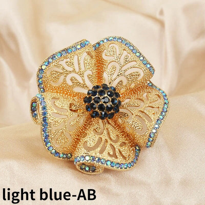 Vintage κοίλα λουλούδια δαχτυλίδια για γυναίκες Απλά πολύχρωμα ρυθμιζόμενα κρύσταλλα που ανοίγουν δαχτυλίδι για πάρτι μόδας κοσμήματα