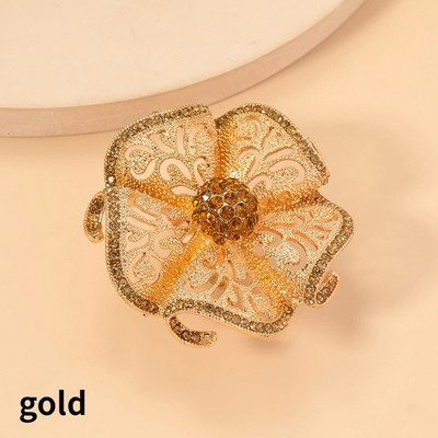 Vintage κοίλα λουλούδια δαχτυλίδια για γυναίκες Απλά πολύχρωμα ρυθμιζόμενα κρύσταλλα που ανοίγουν δαχτυλίδι για πάρτι μόδας κοσμήματα