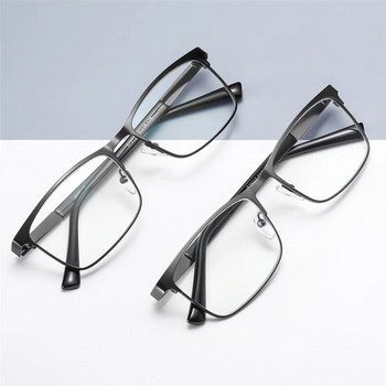 Очила за четене против блокиране на синята светлина Мъже Жени Бизнес метални рамки Смола Диоптрични очила Лещи Очила +1.0~4.0