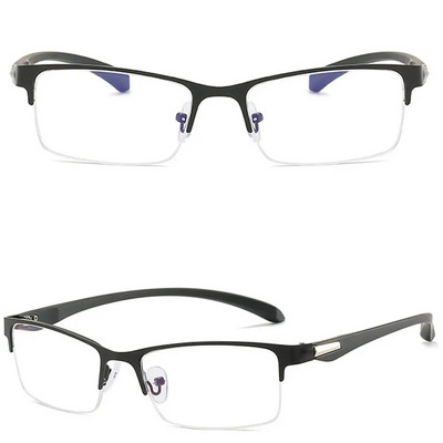 Ανδρικά γυαλιά ανάγνωσης που εμποδίζουν το μπλε φως Γυαλιά ανάγνωσης επαγγελματικό μεταλλικό σκελετό Ρητίνη συνταγογραφούμενα γυαλιά φακοί γυαλιά +1,0~4,0