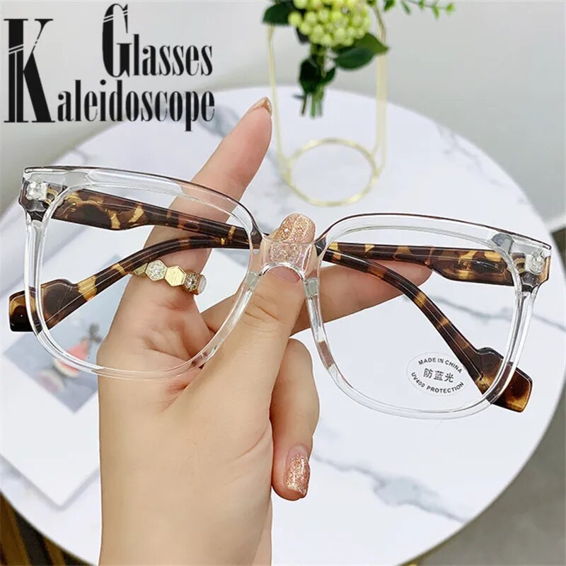 Ruudukujulised lühinägelikkusprillid Naiste meeste ülisuured retseptiga lühinägelikud prillid dioptritega miinus -1,0 -1,5 -2,0 kuni -6,0