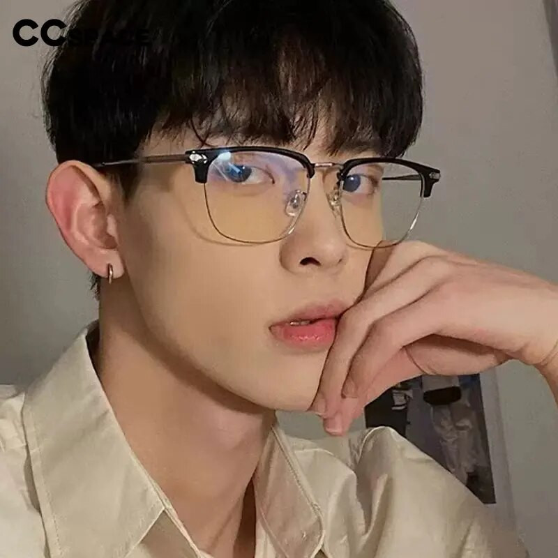 54558 Retro Square Meeste Anti-sinise prillide raamiga Naiste Trend Metallraamiga Õpilastele kohandatud retseptiprillid