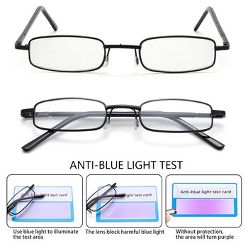 Преносими леки тънки очила за четене с тръбен калъф Очила за четене против синя светлина за мъже, жени Мини компактни очила