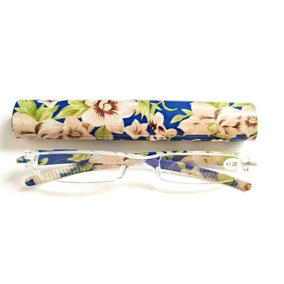 Sieviešu Flower Presbyopia Lasīšanas briļļu futrālis Stiprums 1,0 1,5 2,0 līdz 4,0 viegls dators Integrally E 008
