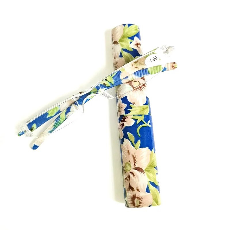 Sieviešu Flower Presbyopia Lasīšanas briļļu futrālis Stiprums 1,0 1,5 2,0 līdz 4,0 viegls dators Integrally E 008