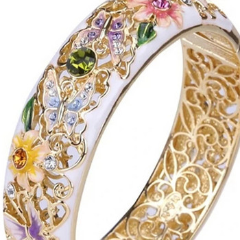 Изящни ретро бижута Дамски златен пръстен с резбован кристал Дамски сватбен годежен пръстен Подарък за Свети Валентин
