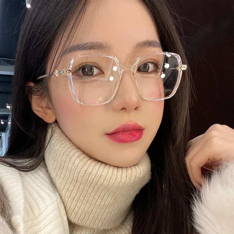 Ahora Ultralight TR90 Anti Blue Light lasīšanas briļļu rāmis caurspīdīgs kvadrātveida lielizmēra Prebyopia brilles unisex 0+1.0...+4.0