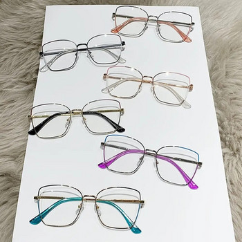 Класически очила против синя светлина Дамски дизайнерски очила Оптични очила Компютърни очила за защита на очите Стъклена метална рамка Очила