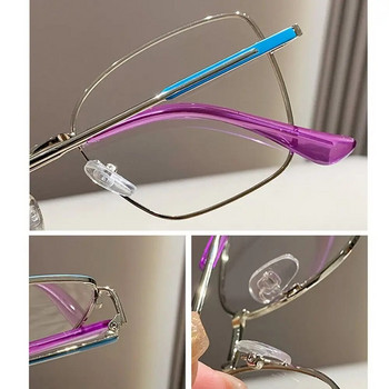 Класически очила против синя светлина Дамски дизайнерски очила Оптични очила Компютърни очила за защита на очите Стъклена метална рамка Очила