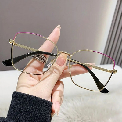 Klasikiniai anti-mėlyni šviesūs akiniai moterims dizainerių akiniai optiniai akiniai Kompiuteris akių apsauga stiklas metalo rėmelis akiniai