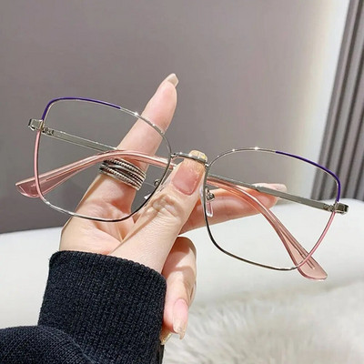 Klasikiniai anti-mėlyni šviesūs akiniai moterims dizainerių akiniai optiniai akiniai Kompiuteris akių apsauga stiklas metalo rėmelis akiniai