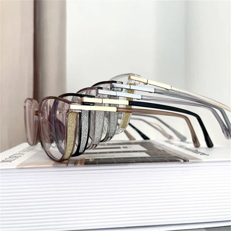 2023 Ultra Light Fashion TR90 Frame Anti Blue Light Akiniai Moteriški Blizgantys kvadratiniai Rėmai Dervos lęšiai Akiniai Akiniai очки