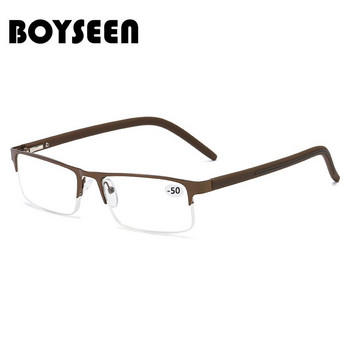 BOYSEEN Очила за късогледство от титанова сплав Несферични 12-слойно покритие Минусови лещи Бизнес очила за късогледство -0,5 -1,0 -1,25