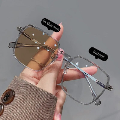 Naiste intelligentsed fotokroomsed miinusdioptritega prillid välitingimustes värvimuutvad päikeseprillid trendikad lühinägelikkus retseptiga prillid