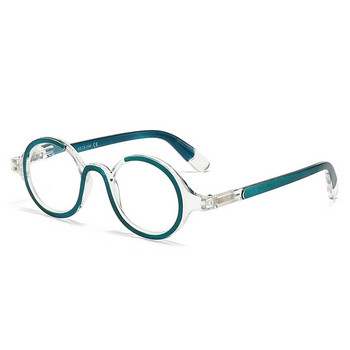 KLASSNUM Винтидж очила за четене с кръгла рамка Жени Мъже Очила за пресбиопия, блокиращи синя светлина, далекогледство +1,0~+4,0