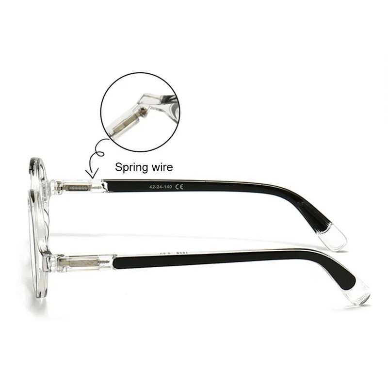 KLASSNUM Vintage apaļa rāmja lasīšanas brilles sievietēm vīriešiem Presbyopical brilles, kas bloķē zilu gaismu, hiperopijas brilles +1,0–+4,0