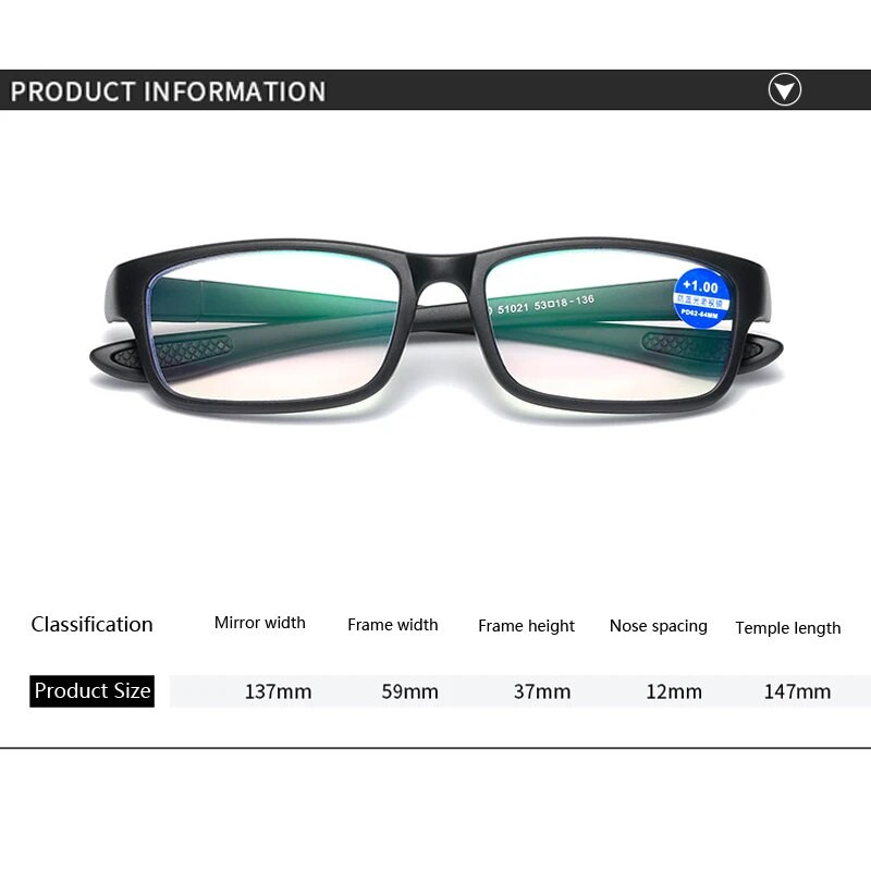 Zilead Ultralight TR90 naočale za čitanje koje blokiraju plavo svjetlo Naočale za dalekovidnost Muške optičke naočale za dalekovidnost+1,0+1,5+2+2,5+3+4