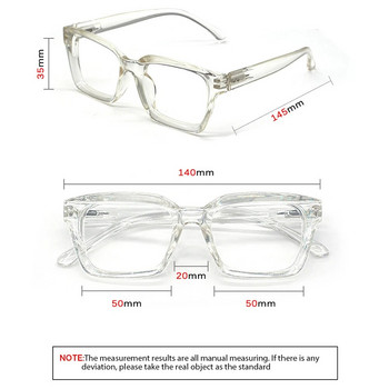 1PC Големи квадратни очила за четене Мъже Жени Преносими големи рамки Очила с висока разделителна способност за пресбиопия Диоптър 0~+ 3,00 Gafas