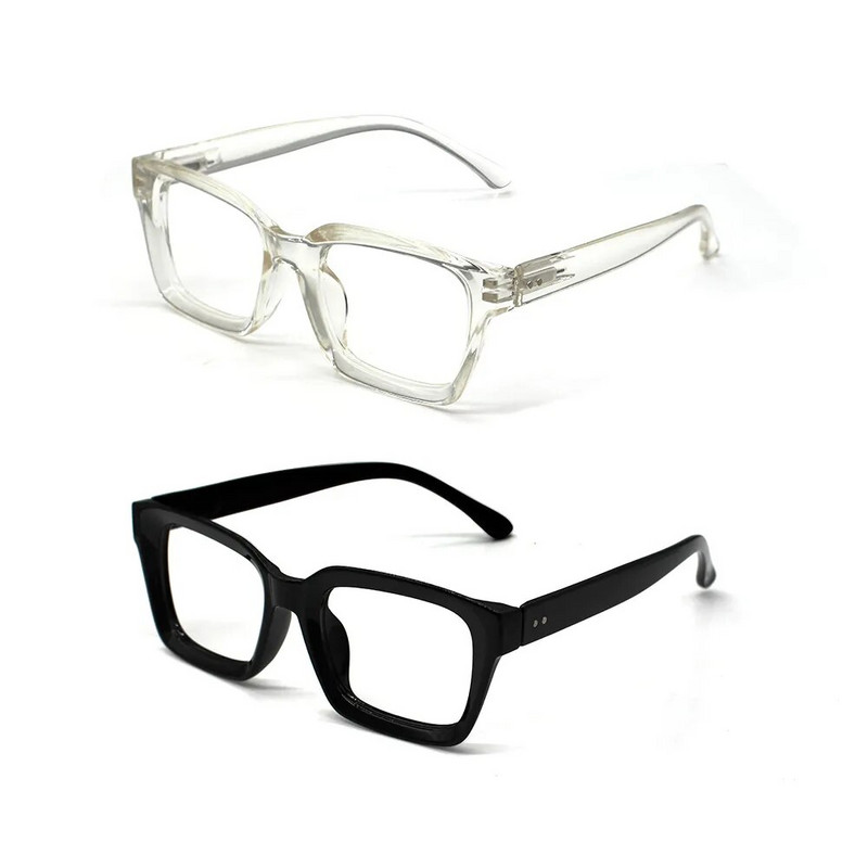 1 gab Lielizmēra kvadrātveida lasīšanas brilles vīriešiem sievietēm pārnēsājamas liela rāmis Augstas izšķirtspējas presbiopijas brilles Dioptrija 0~+ 3,00 Gafas