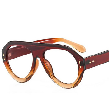 Модерни извънгабаритни пилотски очила за четене Жени Мъжки Кафяви ретро очила с цветя Нови прозрачни очила със синя светлина +1,25 +1,5 +6