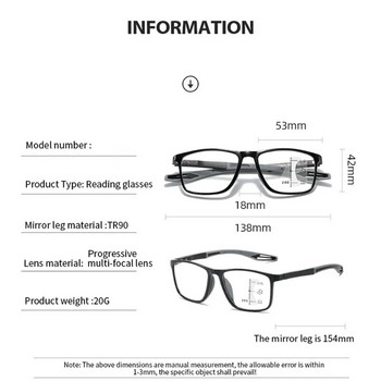 New Trend Ευέλικτα Πολυεστιακά Προοδευτικά Γυαλιά Ανάγνωσης Ανδρικά Γυναικεία Διεστιακά Γυαλιά Πρεσβυωπίας Near Far Sports Eyewear +4.0