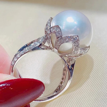 Huitan Trendy Luxury Simulated Pearl Finger Finger Ring για Γυναικεία Ιδιοσυγκρασία Κομψά αξεσουάρ για μπάντες γάμου αρραβώνων 2022 Κοσμήματα