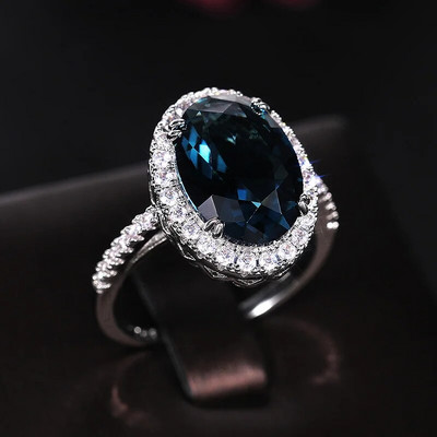 Huitan eleganta ovāla kubiskā cirkonija dāmu gredzenu ballīte Krāšņa kāzu jubilejas dāvana Labas kvalitātes sieviešu modes rotaslietas