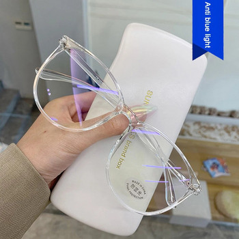 Модни очила против синя светлина Кръгла рамка против радиация Очила за видеоигри Маркови дизайнерски големи оптични очила 2023 г.