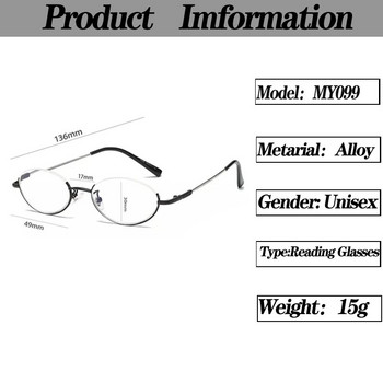Γυαλιά ανάγνωσης ρετρό Anti-Blue Light Γυαλιά Οβάλ Σχεδίαση Ημίσκεψη Γυαλιά Οράσεως Hyperopia Στρογγυλά Γυαλιά Ανδρικά Γυναικεία Εύκαμπτος σκελετός +3,5+4