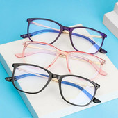 Modes metāla pretzilas gaišas brilles sievietēm vīriešiem Modernas vintage kvadrātveida rāmja brilles īpaši vieglas acu aizsardzības brilles