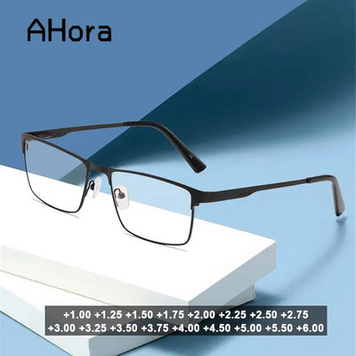 Ahora Men Suqare Business Presbyopic Reading Glasses Мъжки очила с диоптри +1.0+1.25+1.5+1.75+2.0+2.25+2.5+2.75+3.0 до +6.0
