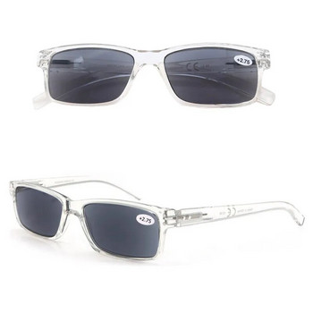 Слънчеви очила за четене Мъже Жени Квадратна класическа рамка за използване на открито Слънчеви очила Читатели Очила с пружинна панта с диоптър