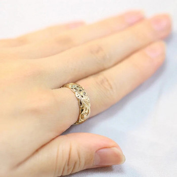 Huitan Aesthetic Дамски сватбени пръстени с цветен модел Луксозен златен цвят Предложение Годежни пръстени Изявление Аксесоар Бижута