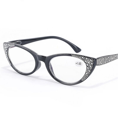 Диамантени котешки очила за четене Очила против синя светлина Дамски ретро рамки Модни очила за пресбиопия Diopte +1,0 до +3,5