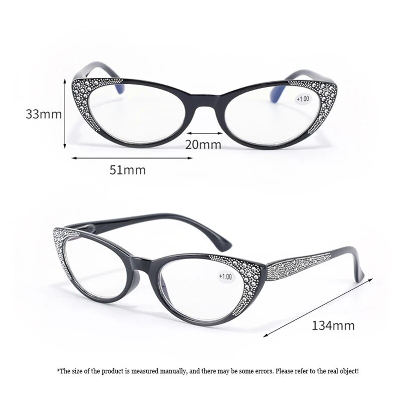 Diamond Cat Eye Reading Γυαλιά Anti Blue Light Γυναικεία γυαλιά οράσεως Vintage Σκελετός Fashion Presbyopic Eyewear Diopte +1,0 έως +3,5