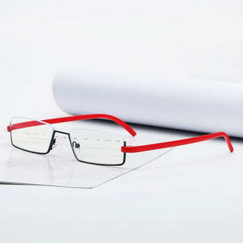 Винтидж очила за четене Мъжки очила с половин рамка против умора на очите Дамски ретро ултралеки очила за далекогледство с кутия +100 до +400