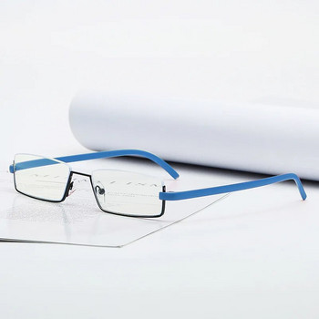 Винтидж очила за четене Мъжки очила с половин рамка против умора на очите Дамски ретро ултралеки очила за далекогледство с кутия +100 до +400