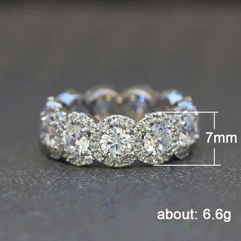 Huitan Bling Bling Cubic Zirconia Rings Micro Paved Round CZ Promise Love Ring Моден аксесоар за жени Сватбени ленти Бижута