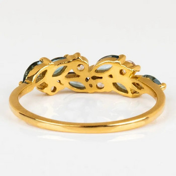 Huitan Новопроектирани дамски пръстени за пръсти за парти Инкрустирани светло сини кубични цирконий Естетични женски пръстени Подарък Модерни бижута