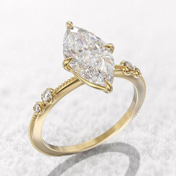Huitan AAA Crystal Marquise Cubic Zirconia Rings για Γυναικεία Μόδα Λεπτό Δαχτυλίδι Αρραβώνα Δήλωση Αξεσουάρ Γάμου Κοσμήματα